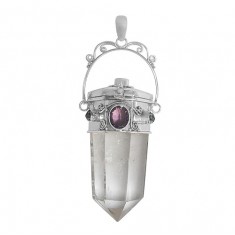 Icicle Crystal Poison Pendant, Sterling Silver