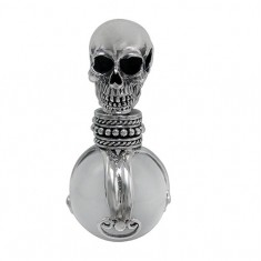 Ball & Skull Crystal Pendant, Sterling Silver