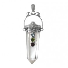 Icicle Crystal Poison Pendant, Sterling Silver