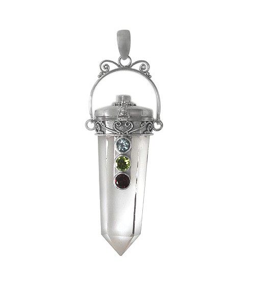 Icicle Crystal Poison Pendant, Sterling Silver