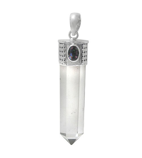 Icicle Crystal Pendant, Sterling Silver