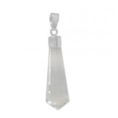 Icicle Crystal Pendant, Sterling Silver