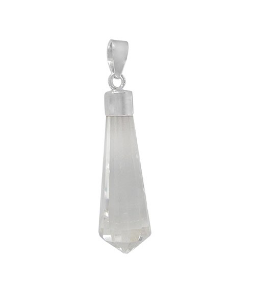 Icicle Crystal Pendant, Sterling Silver