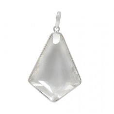 Free Form Crystal Pendant, Sterling Silver