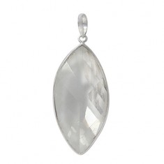 Marquise Crystal Pendant, Sterling Silver