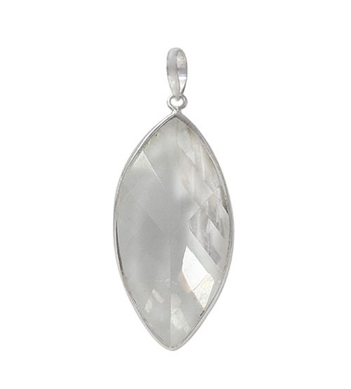 Marquise Crystal Pendant, Sterling Silver