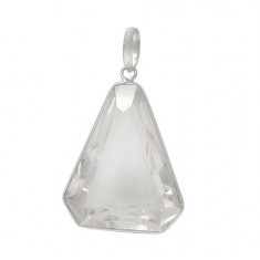 Triangular Crystal Pendant, Sterling Silver