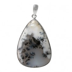 Teardrop Dendrite Pendant, Sterling Silver