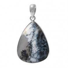 Teardrop Dendrite Pendant, Sterling Silver