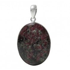 Oval Eudialyte Pendant, Sterling Silver