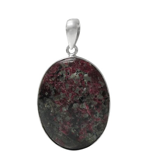 Oval Eudialyte Pendant, Sterling Silver