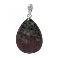 Teardrop Eudialyte Pendant, Sterling Silver