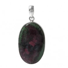 Oval Eudialyte Pendant, Sterling Silver