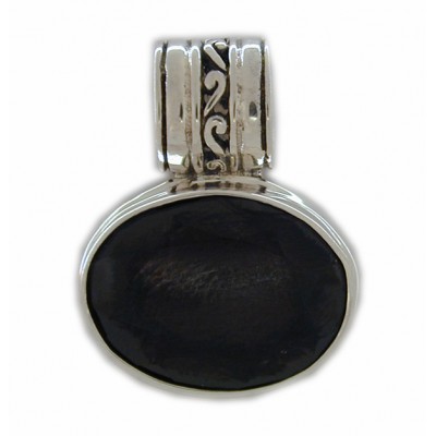 Oval Garnet Pendant, Sterling Silver