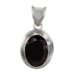 Oval Garnet Pendant, Sterling Silver