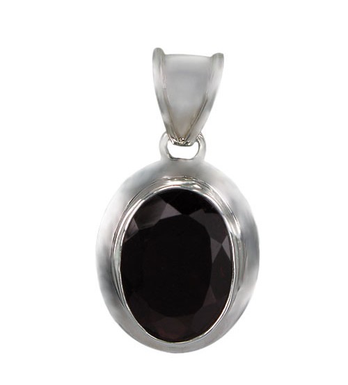 Oval Garnet Pendant, Sterling Silver