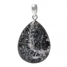 Teardrop Jasper Pendant, Sterling Silver