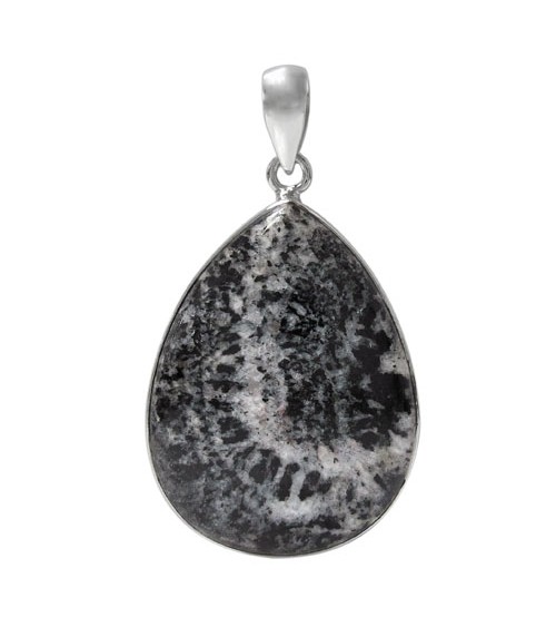 Teardrop Jasper Pendant, Sterling Silver