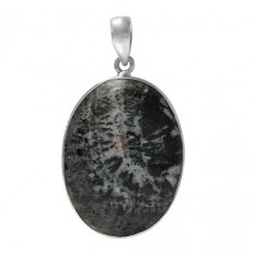 Oval Jasper Pendant, Sterling Silver