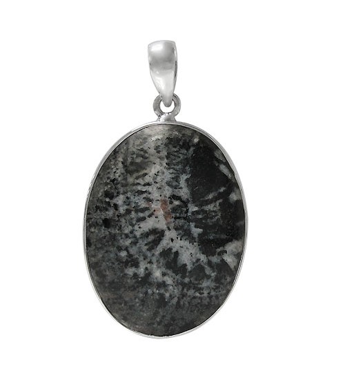 Oval Jasper Pendant, Sterling Silver