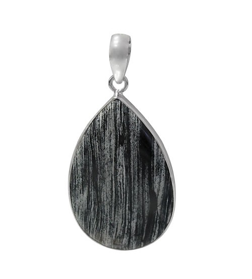 Teardrop Jasper Pendant, Sterling Silver