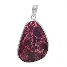 Free Form Purple Imperial Jasper Pendant, Sterling Silver