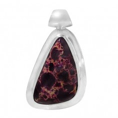 Free Form Purple Imperial Jasper Pendant, Sterling Silver