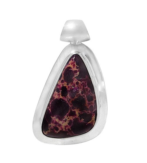 Free Form Purple Imperial Jasper Pendant, Sterling Silver