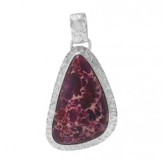 Free Form Purple Imperial Jasper Pendant, Sterling Silver