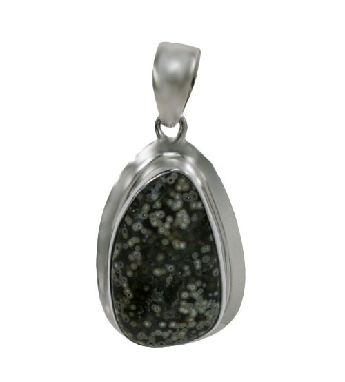 Free Form Jasper Pendant, Sterling Silver