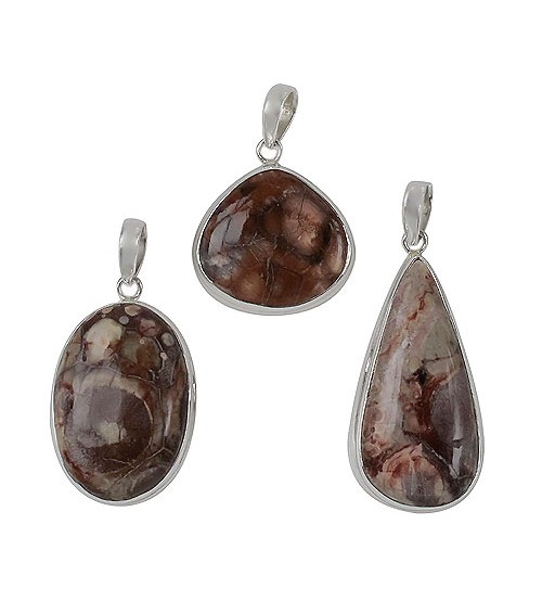 Assorted Jasper Pendant, Sterling Silver