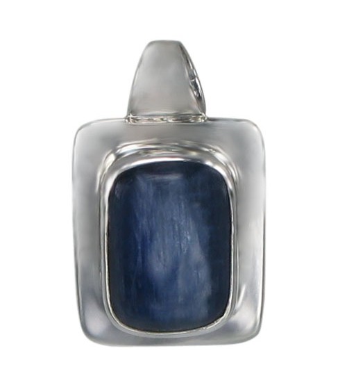 Rectangular Kyanite Pendant, Sterling Silver