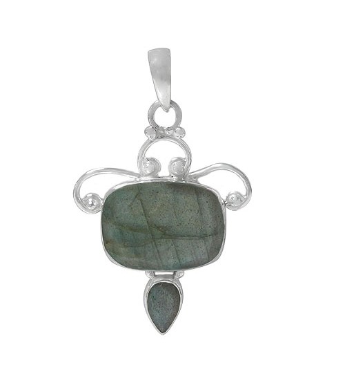 Multi Shape Labradorite Pendant, Sterling Silver