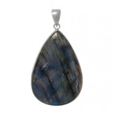 Teardrop Labradorite Pendant, Sterling Silver