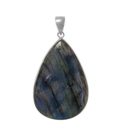 Teardrop Labradorite Pendant, Sterling Silver