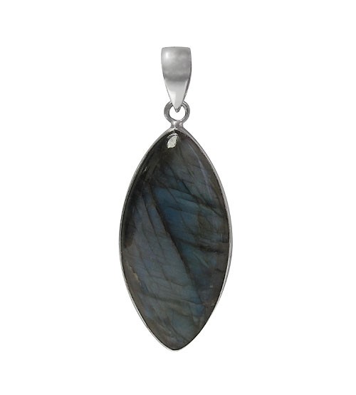 Marquise Labradorite Pendant, Sterling Silver