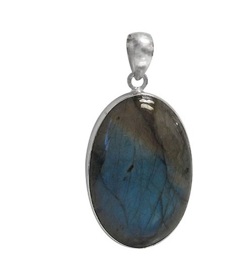 Oval Labradorite Pendant, Sterling Silver