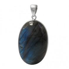 Oval Labradorite Pendant, Sterling Silver