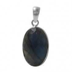 Oval Labradorite Pendant, Sterling Silver