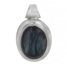 Oval Labradorite Pendant, Sterling Silver