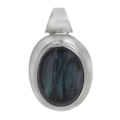 Oval Labradorite Pendant, Sterling Silver