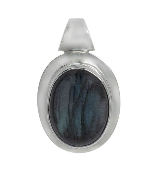 Oval Labradorite Pendant, Sterling Silver