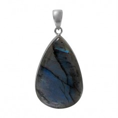 Teardrop Labradorite Pendant, Sterling Silver