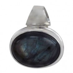 Oval Labradorite Pendant, Sterling Silver