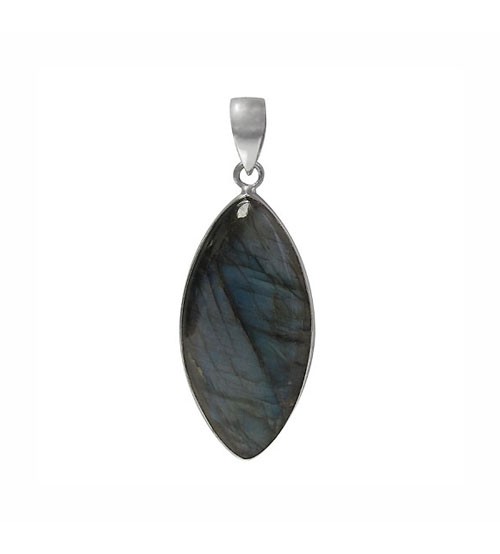 Marquise Labradorite Pendant, Sterling Silver