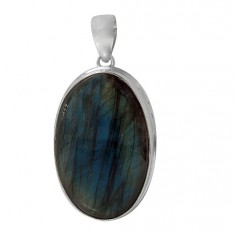 Oval Labradorite Pendant, Sterling Silver