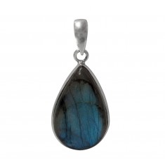 Teardrop Labradorite Pendant, Sterling Silver