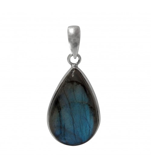 Teardrop Labradorite Pendant, Sterling Silver