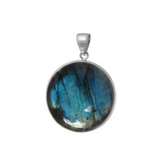 Round Labradorite Pendant, Sterling Silver