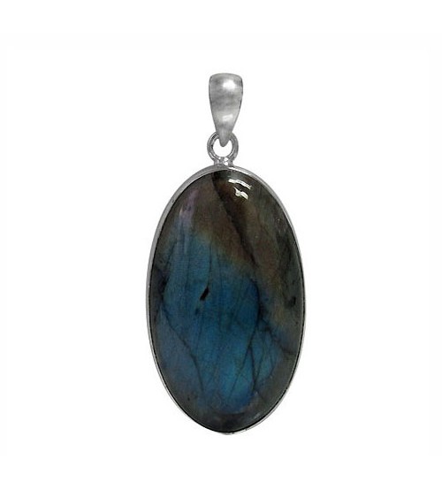 Oval Labradorite Pendant, Sterling Silver